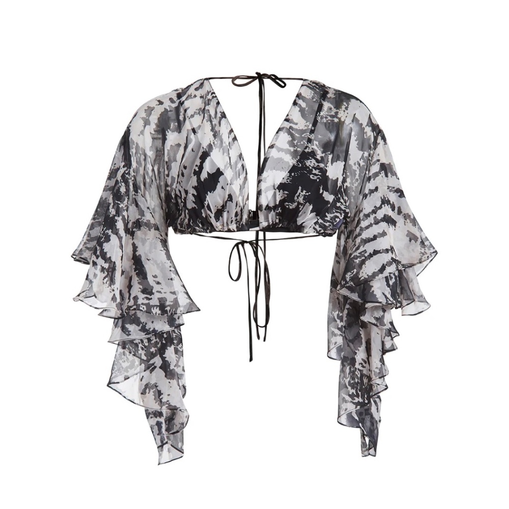 PATBO X ALESSANDRA RUFFLE SLEEVE TOP - Picture 2 of 3